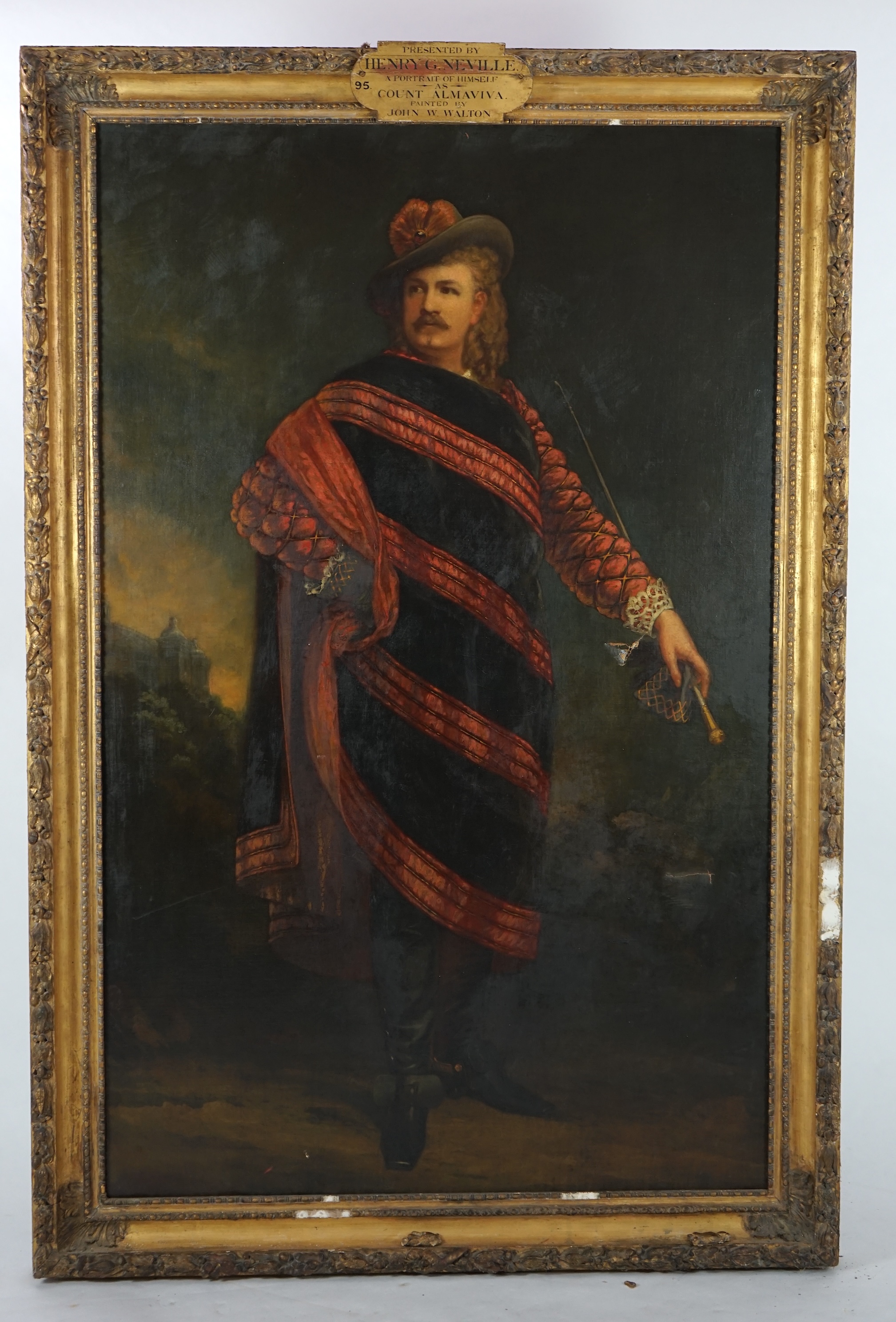 John Whitehead Walton (1815-1895), Full length portrait of Thomas Henry Gartside Neville as Count Almaviva, oil on canvas, 202 x 126cm